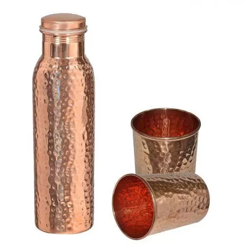 Hammered Jointless Bottle & 2 Glass 950ML+300ML*2 DC-202 