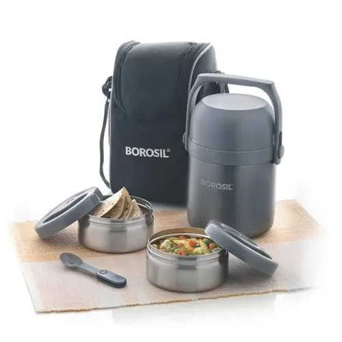 Borosil Hot-N-Fresh Stainless Steel Insulated Lunch Box