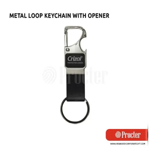 Metal Loop Keychain With Opener H519