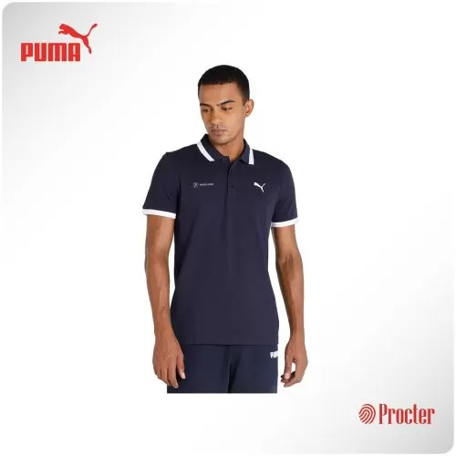 Puma ESS PIQUE TIPPING Polo T-Shirt Pea-coat/White