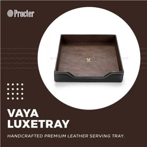 VAYA LUXETRAY LEATHER SERVING TRAY