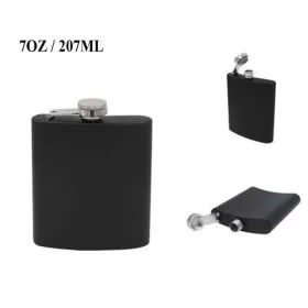 7oz BLACK HIP FLASK HA-012