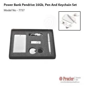 Belleza Power Bank 5000 Mah ,Pendrive 16Gb, Pen and Keychain Set