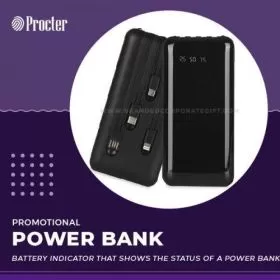 Black 4 in 1 Wire Power bank 10000mAh