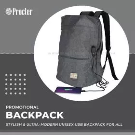 Carthorse Grey USB Backpack CH-UBP-03