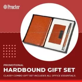 Leather finished Hardbound Tan Combo Gift Set DG-3-02