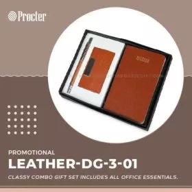 Leather finished Tan Combo Gift Set DG-3-01