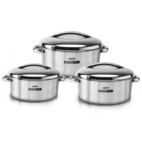 MILTON PACK OF 3 CASSEROLE SET STEEL (1000 ML, 1500 ML, 2000 ML) FG-THF-TTS-0013