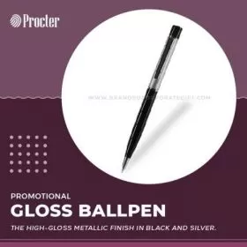 Personalized High-Gloss Metallic Black Ballpen- 104