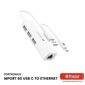 Portronics MPORT 60 USB C to Ethernet Adapter