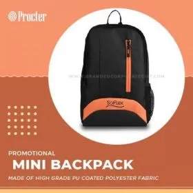 Unisex Black & Orange Soflex Mini Backpack